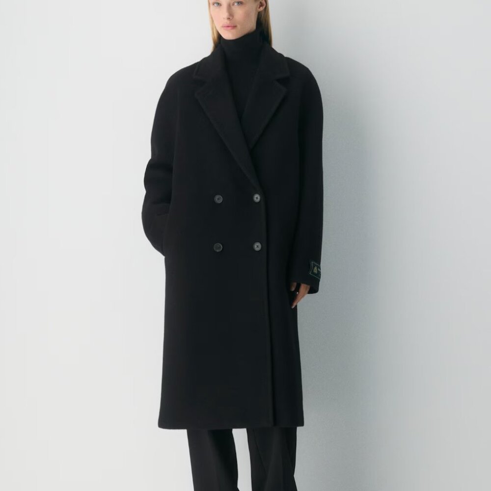 Aritzia The Slouch Coat - (Re)Camel Wool, Black